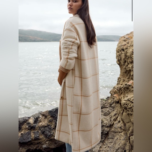 Z Supply Mason Windowpane Knit Coat New Sea Salt - Picture 2 of 8